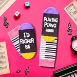 Funny Piano Dance Music Gifts For Boys Girls Kids, Novelty Crazy Cool Cute Piano Dance Music Socks