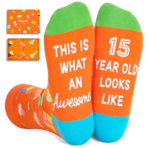 15th Birthday Gifts for 15 Year Old Teenage Girls Boys, 15 Year Old Girl Boy Gift for Teens, Quinceanera Gifts Birthday Socks