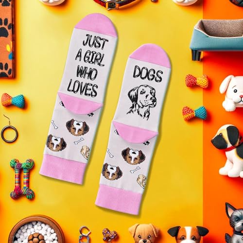 Crazy Socks Kids Dog Socks Girls, Funny Gifts for Girls 7 to 10 Years