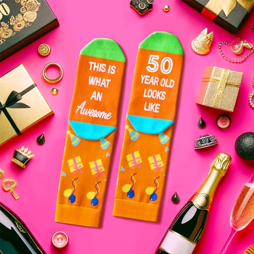 50th Birthday Gifts for Him Her Men Women, 50 Year Old Socks for Male Female, Best Gifts for 50 Year Old Man Woman