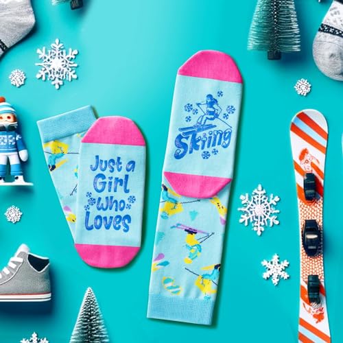 Gifts For Skiers Snowboarders, Skiing Gifts Ski Gifts Snowboarding Gifts, Ski Socks Skiing Socks Girls Womens, Snowboarding Youth Socks