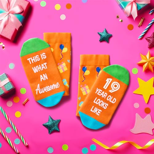 19th Birthday Gifts for 19 Year Old Female Male, Gifts for 19 Year Old Girl Boy, 19th Birthday Socks