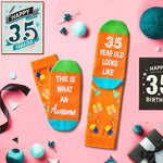 35th Birthday Gifts for Women Men Her Him, Best Gifts for 35 Year Old Woman Man, 35 Year Old Socks for Female Male