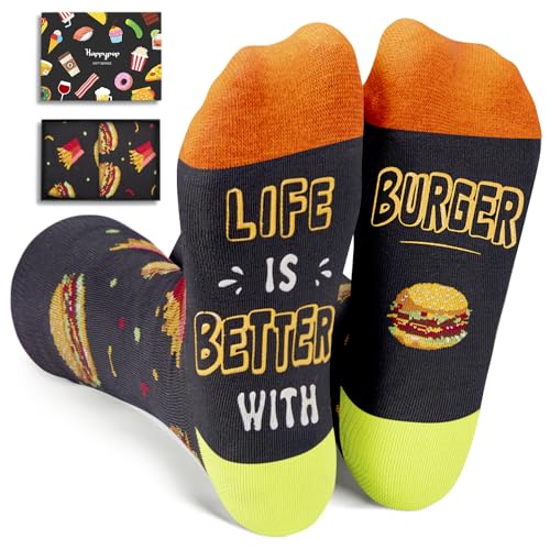 Burger Socks Hamburger Cheeseburger Socks, Food Lover Gifts, Life Is Better With Burgers