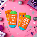 24 Year Old Girl Boy Gifts, Gifts for 24 Year Old Woman Man Female Male, Birthday Socks for Her Him