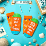 52th Birthday Gifts for Men Women, Socks for 52 Year Old Him Her, 52 Year Old Gifts