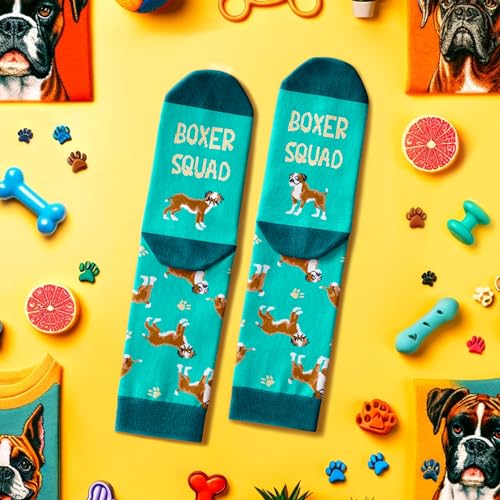 Funny Boxer Dog Gifts for Women Men, Fun Boxer Dog Socks for Mom Dad Him Her Boxer Lovers