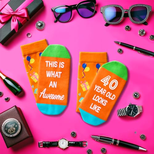 40 Year Old Birthday Gifts for Middle Aged Women Men, Best Gifts for 40 Year Old Woman Man, 40th Birthday Gifts for Her Him, 40th Birthday Socks