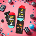 25th Birthday Gifts for 25 Year Old Woman Man, Best Gifts for 25 Year Old Male Female, Birthday Socks