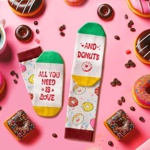 Donut Socks Women Men, Donut Gifts Teen Girl Gifts, All You Need Is Love And Donuts