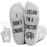 Fuzzy Tractor Socks for Men, Driver Socks For Gifts for Tractor, Fluffy Tractor Socks