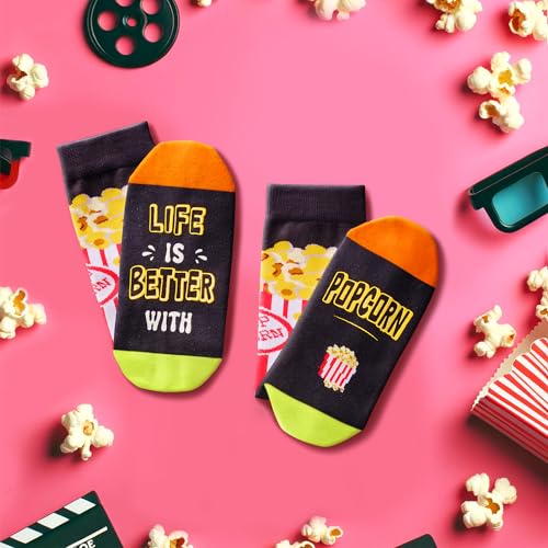 Popcorn Socks Corn Movie Socks Men Women, Popcorn Gift Movie Lovers Gift Ideas, Movie Night