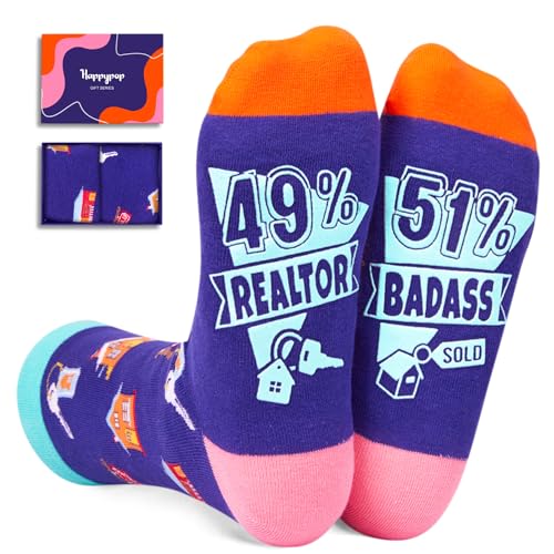 Real Estate Agent Gifts Realtor Gifts Real Estate Agent Gifts For Women, Unisex Realtor Socks Real Estate Socks