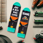 Train Gifts For Boys Kids Train Enthusiasts Lovers, Train Collector Gifts Railroad Gifts, Funny Train Railroad Socks For Boys Kids Stocking Stuffers