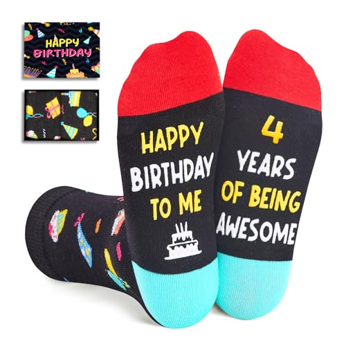 4th Birthday Gifts for 4 Four Year Old Boy Girl, Toddler Socks 4t, Presents for 4 Year Olds, Boys Girls Age 4 Gift Ideas