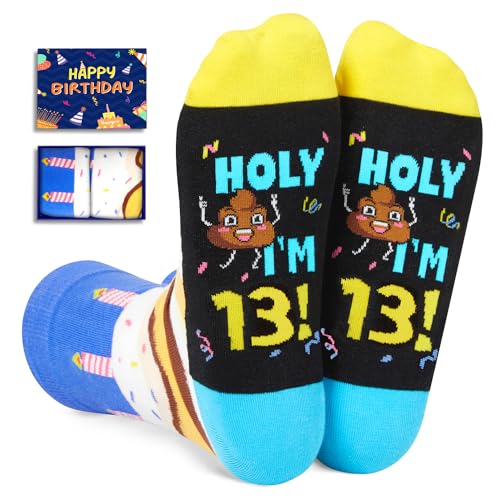 13th Birthday Gifts for Boys Girls, 13 Year Old Girl Boy Gift Ideas, Presents for 13 Year Olds, Happy 13th Birthday Socks