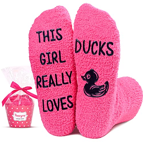 Rubber Duck Gifts For Women Fuzzy Animals Socks Gift For Duck Lover Valentine's Birthdays Gift For Her