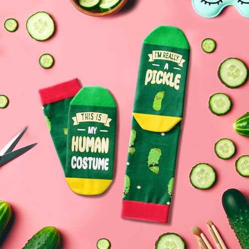 Funny Pickle Gifts, Pickle Socks Women Mens, Novelty Food Socks