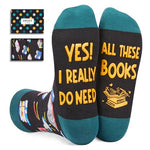 Book Lover Gifts for Women Men, Novelty Reading Book Gifts for Book Lovers Females Males Students, Book Socks for Teens Boys and Girls