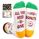 Donut Socks Women Men, Donut Gifts Teen Girl Gifts, All You Need Is Love And Donuts