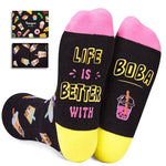 Funny Crazy Boba Gifts Socks for Teen Girls Boys, Kawaii Boba Bubble Milk Tea Gifts Boba Lover Drinker Gifts for Women Men, Cute Boba Socks