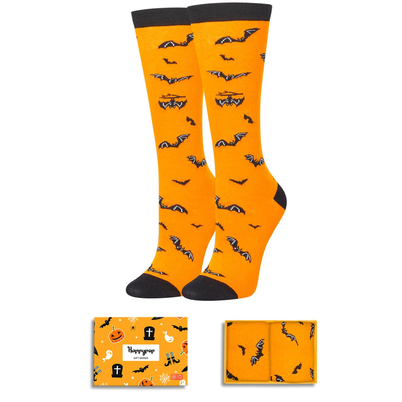 Halloween Socks Spooky Gifts For Men Women - Halloween Gifts for Adults, Halloween Knee Socks, Funny Bat Gifts Bat Themed Gifts