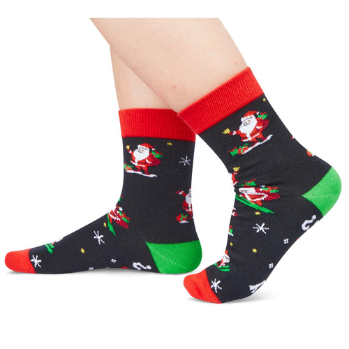 Christmas Gifts Stocking Socks for Kids - Santa Socks Xmas Stocking Stuffers for Kids Age 4-6