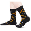 Saxophone Gifts for Men; Funny Music Socks 2 Pairs, Novelty Crazy Musician Saxophone Socks