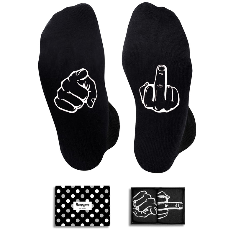 Funny Socks for Men Women - Crazy Gifts Novelty Socks Sarcastic Gifts Middle Finger Gifts Black