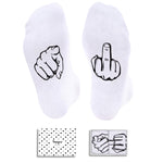 HAPPYPOP Funny Socks for Men Women - Crazy Gifts Novelty Socks Sarcastic Gifts Middle Finger Gifts White