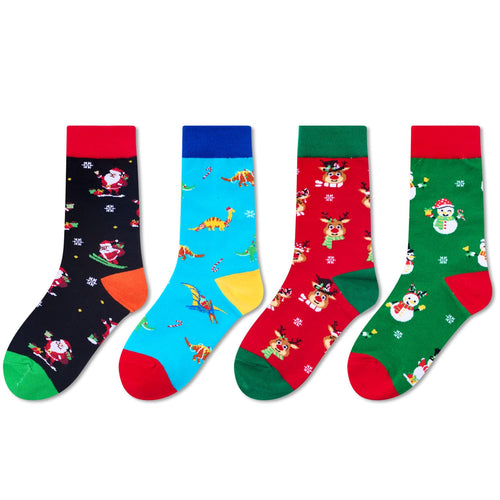 Christmas Gifts Stocking Socks For Girls Boys - Secret Santa Socks For Kids, Xmas Stocking 4 Pack