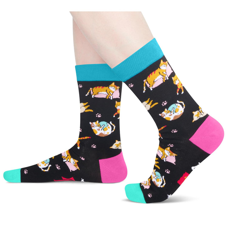 Birthday Gifts for Cat Mom Cat Dad - Funny Socks for Women Men, Christmas Ideas for Teens, Crazy Gifts for Cat Lovers