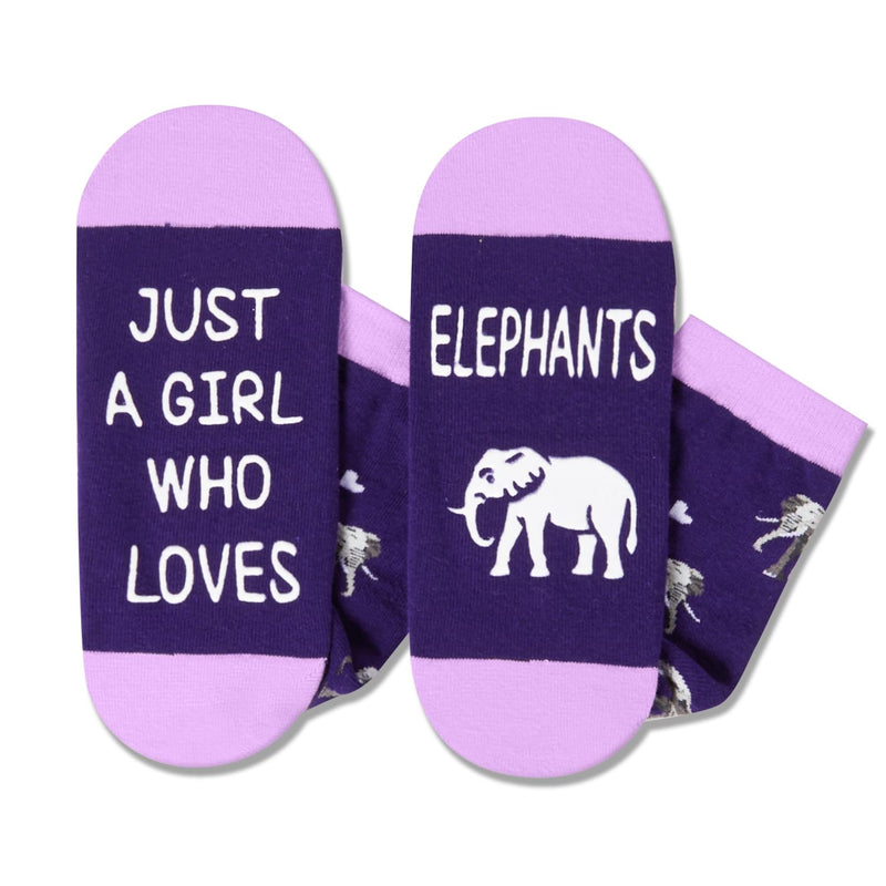 HAPPYPOP Elephant Gift Ideas for Women - Funny Elephant Socks, Elephant Stuff Christmas Stocking Stuffers for Teen Girls, Animal Socks