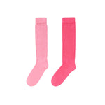 Slouch Socks for Women Girls - Scrunch Socks for Women Pack, Long High Tube High Socks Pink Hot Pink 2 Pairs