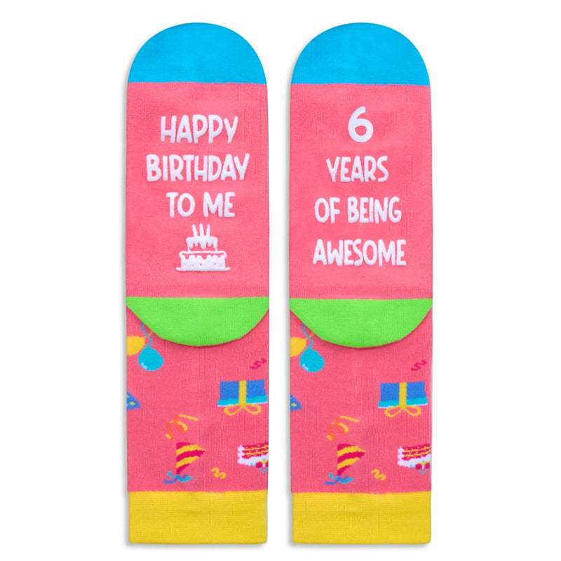 6th Birthday Gifts Ideas Socks - Gifts for Six Year Old Girls Boys, Gifts for Girls Boys Age 6, Presents for 6 Year Olds 2 Pack