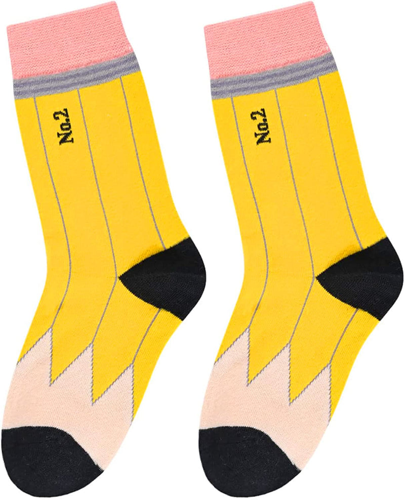 Crazy Socks for Kids - Funny Socks Silly Socks for Kids, Crazy Socks for Kids Girls, Pencil Lover Gifts