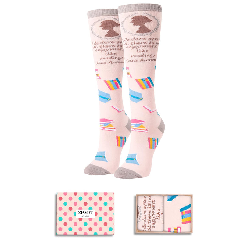 Jane Austen Gifts Literary Gifts for Teen Girls, Book Lover Gifts Reading Gifts for Readers, Funny Jane Austen Socks for Women