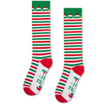 Christmas Gifts Stocking Socks for Girls - Christmas Striped Knee High Elf Socks for Teens Elf Stockings for Women Female