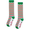 Christmas Gifts Stocking Socks for Women - Christmas Striped Knee High Elf Socks Red White Green Striped Socks