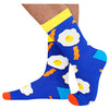 Funny Bacon Socks Egg Socks Men - Novelty Bacon Egg Gifts, Meat Socks, Dark Blue