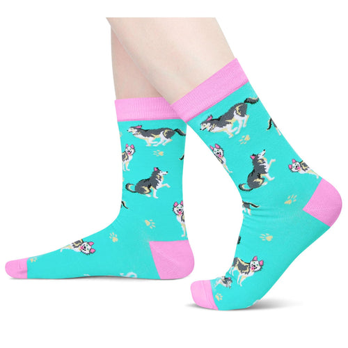 Funny Huskies Socks for Girls - Crazy Gifts Silly Fun Weird Gifts Huskies Gifts