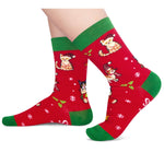 Christmas Gifts Stocking Socks for Boys Girls - Cat Themed Red Santa Gifts Xmas Stocking for Kids 7-9 Years Old