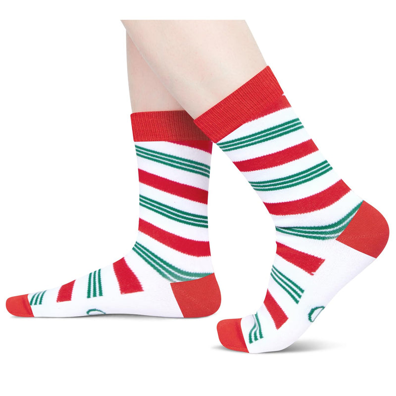 Christmas Gifts Stocking Socks For Men Women - Secret Santa Socks Xmas Stocking Stuffers For Dad Mom Teens, Candy Cane Claf Socks