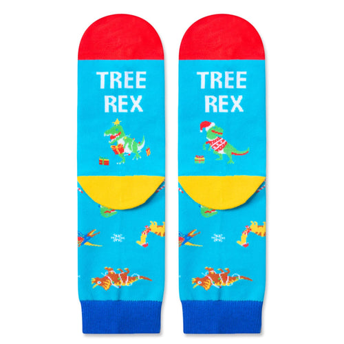 Christmas Gifts Stocking Socks for 4-6 Years Old Kids - Dinosaur Socks Dinosaur Stocking for Boys Girls