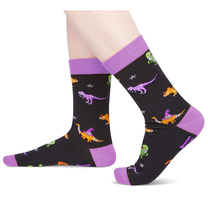 Halloween Socks Spooky Gifts For Men Women - Halloween Gifts Horror Gifts Halloween Dinosaur Spooky Socks