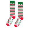 Christmas Gifts Stocking Socks for Girls - Christmas Striped Knee High Elf Socks for 4-6 Years