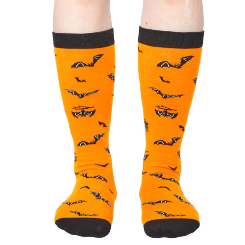 Halloween Socks Spooky Gifts For Men Women - Halloween Gifts for Adults, Halloween Knee Socks, Funny Bat Gifts Bat Themed Gifts