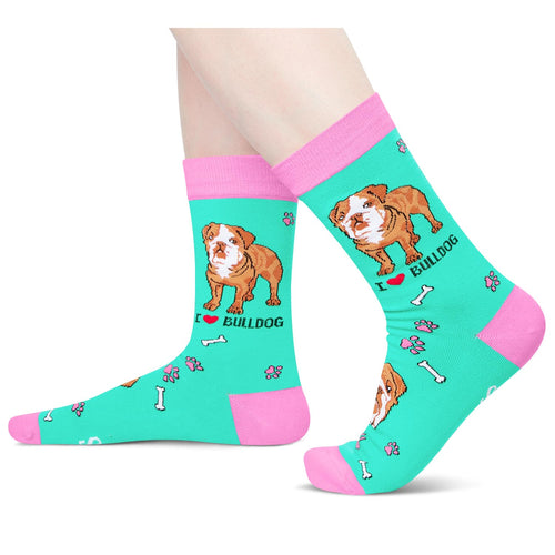 English Bulldog Gifts for Women - Pitbull gifts, Novelty English Bulldog Socks Crazy Silly Fun Socks