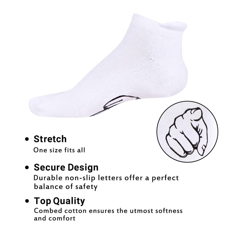 HAPPYPOP Funny Socks for Men Women - Crazy Gifts Novelty Socks Sarcastic Gifts Middle Finger Gifts White