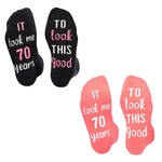 70th Birthday Gifts Ideas Socks - Funny Gifts for Guys in Their 70s, 70 Year Old Gifts for Men Women, 70th Birthday Socks Pack with Greeting Card